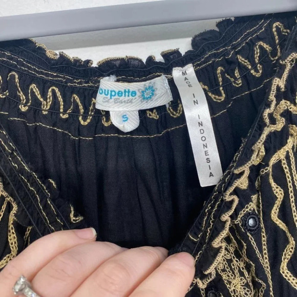 Poupette St Barth Off Shoulder Mini Dress Cover Up S Black - Picture 8 of 15